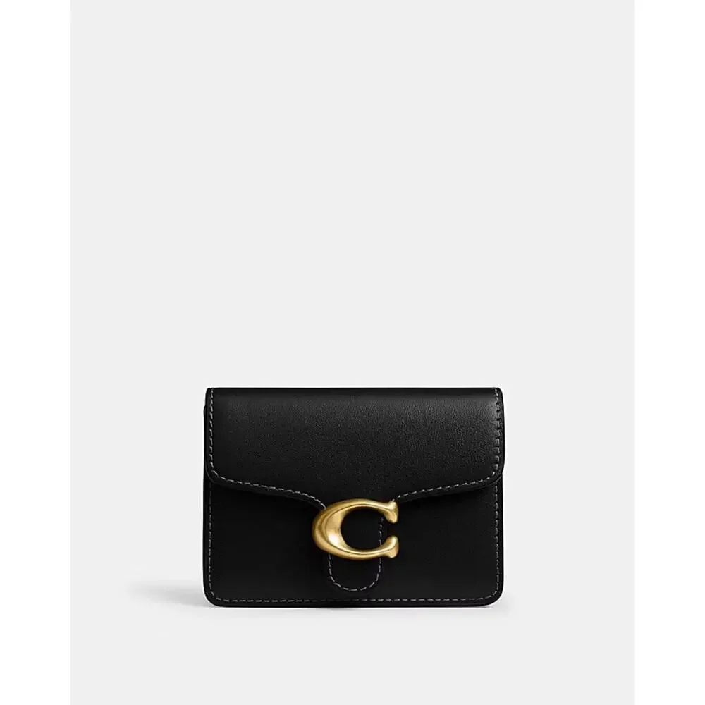NWT Coach TABBY CARD CASE Cft14 black Leather